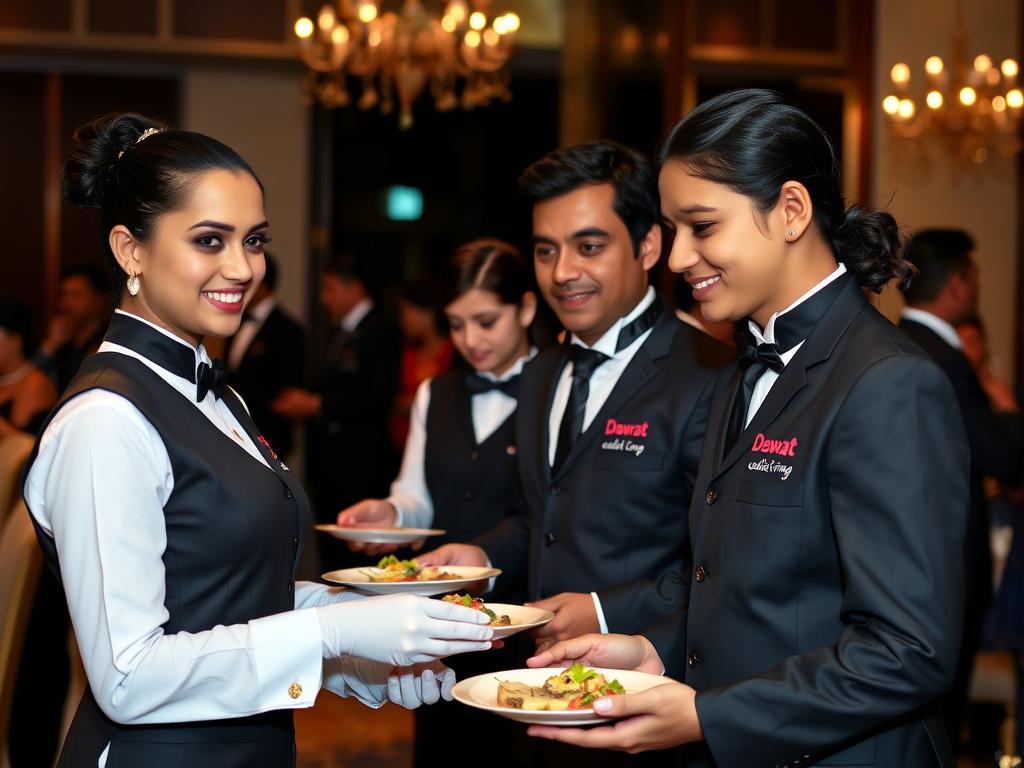 Dawat Catering Kolkata's professional service staff in action
